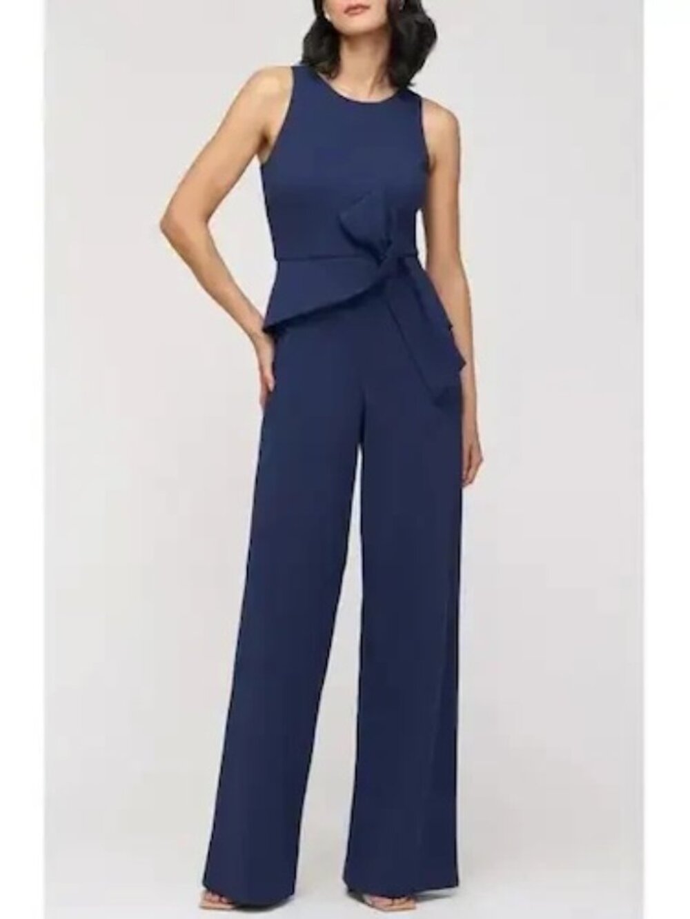 JS Collections Deep Navy Blue Calista Peplum Jumpsuit